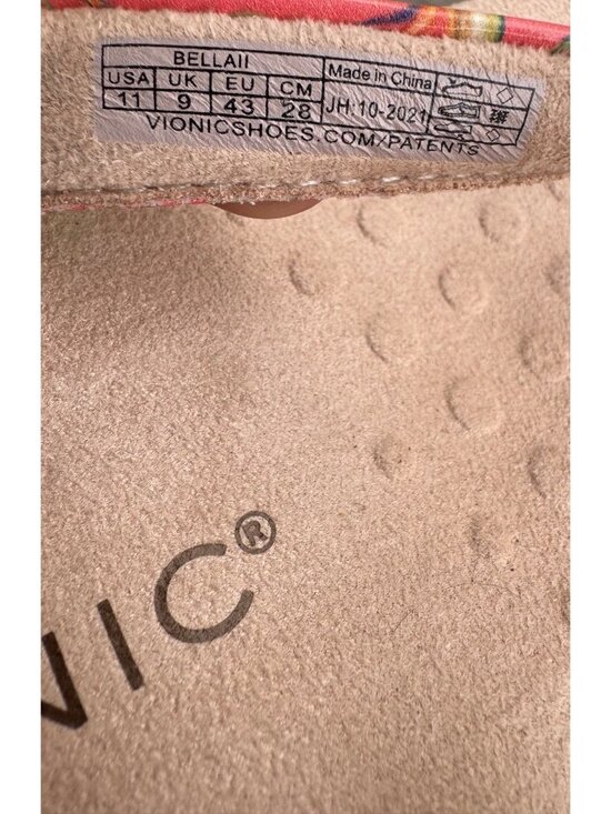 Vionic Bella II Womens Floral Flip Flops Sandals Size 11 Beige/Coral - Picture 5 of 8